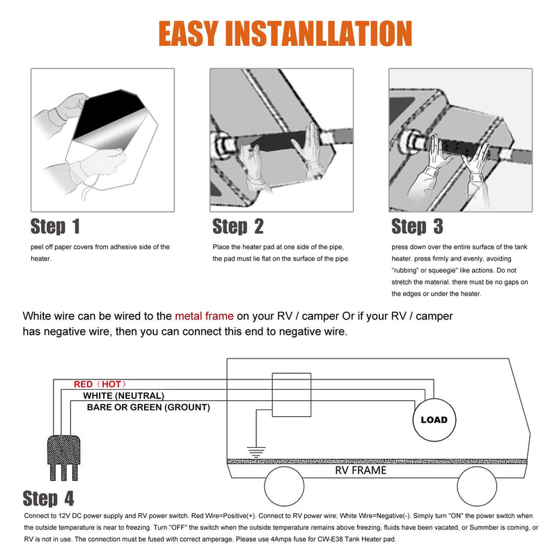  [AUSTRALIA] - Facon 3" x 8" RV Elbow Pipe Heater Pad, Work for 1-1/2" Elbow Pipe on RV, Camper, Travel Trailer and Motorhome, 12V DC(Pack of 3) Pack of 3