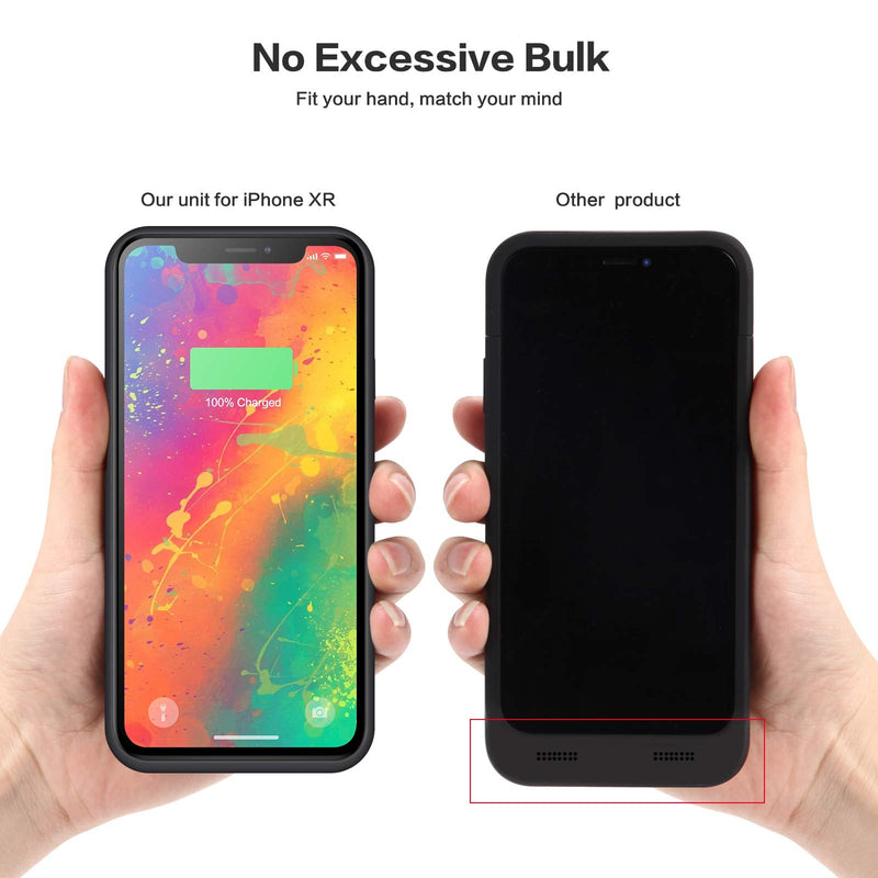  [AUSTRALIA] - Battery Case for iPhone XR Upgraded【6800mAh】 Portable Rechargeable Charger Case for iPhone XR Extended Battery Pack for iPhone XR Protective Charging Case Backup Cover(6.1 inch) - Black