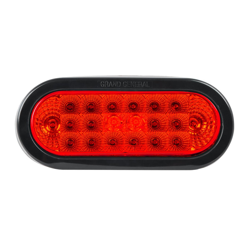  [AUSTRALIA] - Grand General 77043BP Red LED Stop/Turn/Tail Light (Spyder 6" Oval) Red/Red