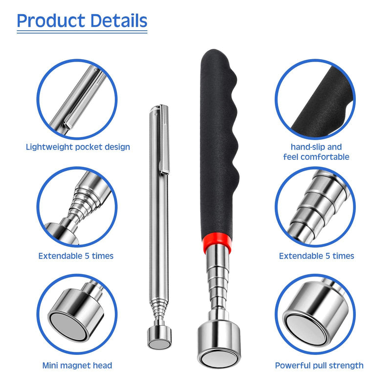  [AUSTRALIA] - Telescoping Magnet Pick up Tools Include 20 lb Magnetic Tool and 3 lb Telescoping Magnet Stick Gadget for Hard to Reach Places Suitable for Birthday Father’s Day and Christmas (2) 2