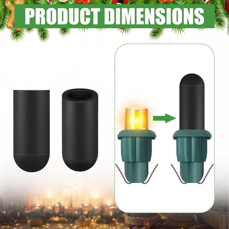  [AUSTRALIA] - 200 Pieces No Glow Caps Christmas Glass LED Glow Plug Cap Light Blackout Caps No Glow Caps Black Out Cover for Christmas Lights (200 Pieces, 5 x 13 mm) 200