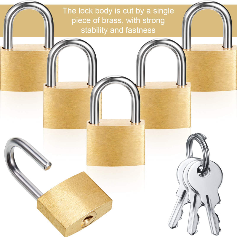  [AUSTRALIA] - Mini Padlock Small Padlock Solid Brass Locks with 3 Keys for Luggage Lock, Backpack, Gym Locker Lock, Suitcase Lock, Classroom Matching Game and More (16 Pieces) 16