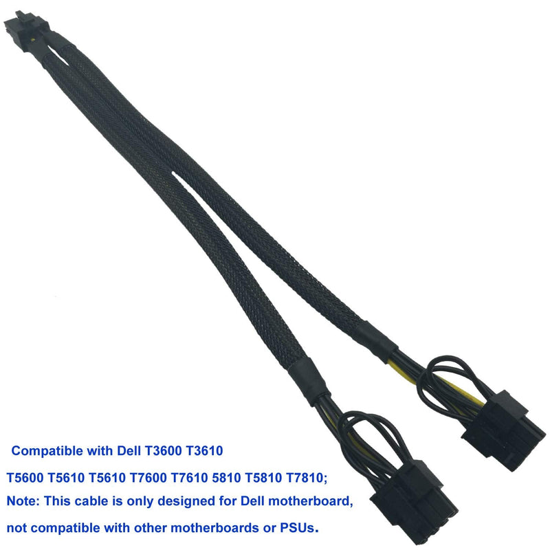  [AUSTRALIA] - COMeap 8 Pin Male to Dual 8 Pin(6+2) Male PCIe Power Adapter Cable for Dell T3600 T3610 T5600 T5610 T5610 T7600 T7610 5810 T5810 T7810 13-inch(34cm)