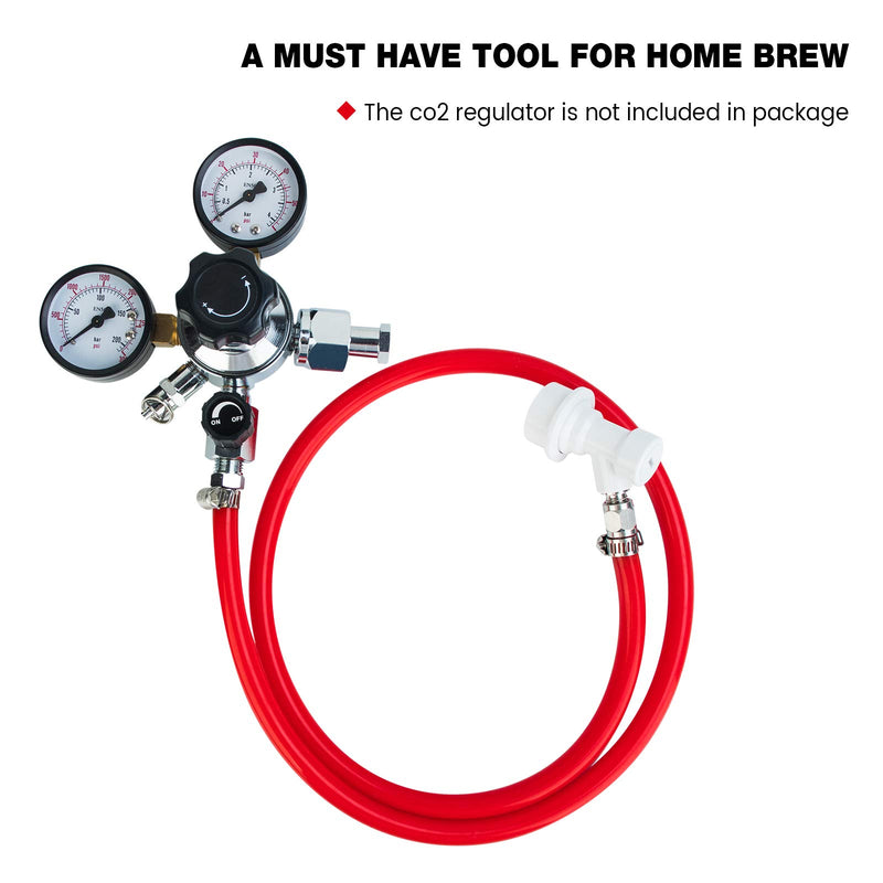  [AUSTRALIA] - FERRODAY Ball Lock Gas Line Assembly 5ft Red Long Tubing 5/16 Ball Lock Gas Disconnect Set Home Brewing Kit Ball Lock CO2 Gas Hose Assemble for Draft Beer Home Brewing