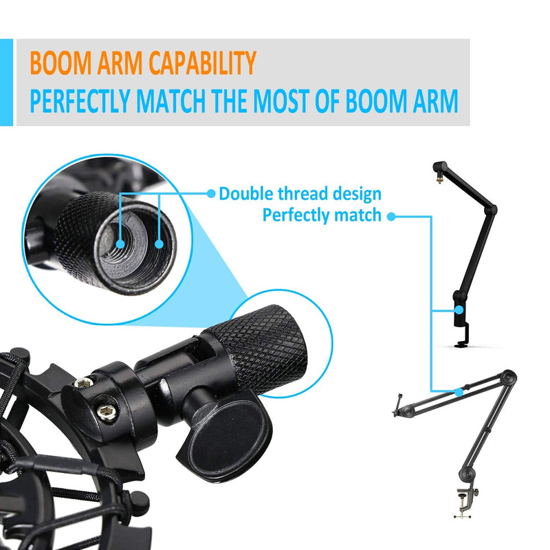  [AUSTRALIA] - Blue Snowball Shock Mount with Pop Filter Matching Mic Boom Arm Stand, Compatible for Blue Snowball iCE USB Mic by YOUSHARES