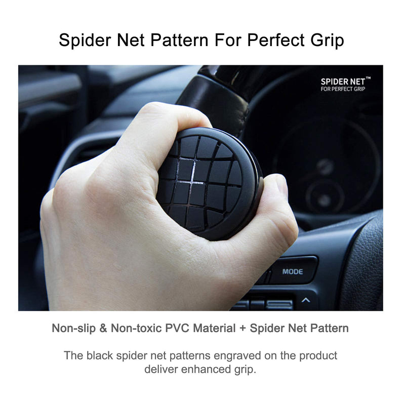  [AUSTRALIA] - Genova Black Spider Power Handle Spinner Car Steering Wheel Knob Metal Ball Bearing Non-Slip Handle Knob Easy Installation