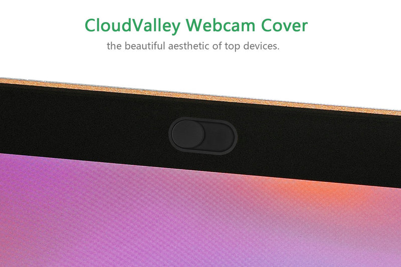  [AUSTRALIA] - CloudValley Webcam Cover Slide, [5 Pack] 0.6mm-Thin Metal Web Camera Cover Sticker for MacBook Pro, MacBook Air, Laptop, iMac, PC, Surfcase, iPhone 8/7/6 Plus, Privacy Cover, Black-5 pcs