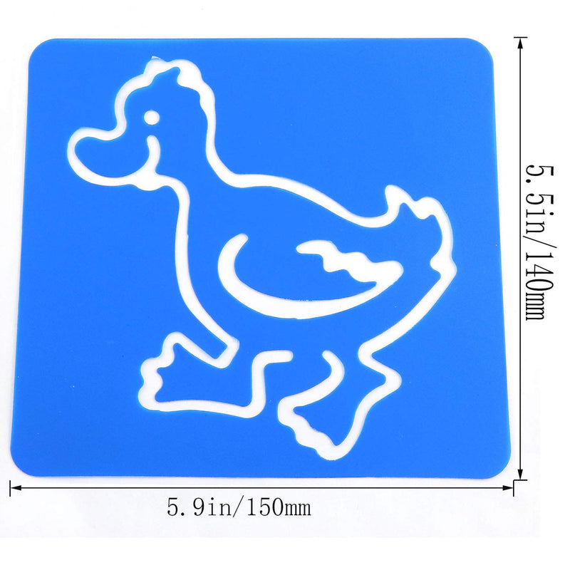  [AUSTRALIA] - Youliang 2 Sets Drawing Stencil Children's Drawing Template in Shapes of Transport and Animals 6 Different Kinds for Each Set
