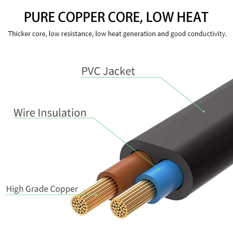  [AUSTRALIA] - 6Ft 2 Prong AC Power Cord Cable for Samsung LG TCL Sony Toshiba JVC HP Asus Acer Epson UN65KS8000FXZA UN40J5200AFXZA 43UH6100 Laptop Charger LED LCD Monitor TV Supply line 2 Prong Power Cord