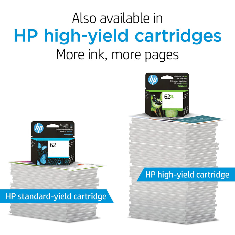 Original HP 62 Black Ink Cartridge | Works with HP ENVY 5540, 5640, 5660, 7640 Series, HP OfficeJet 5740, 8040 Series, HP OfficeJet Mobile 200, 250 Series | Eligible for Instant Ink | C2P04AN - LeoForward Australia