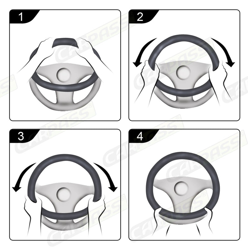  [AUSTRALIA] - CAR PASS Pretty Ethnic Style Flax Cloth Universal fit Steering Wheel Cover, for Most of Vehicles,Cars,SUV,Vans,Fashionable and Anti-Slip Design