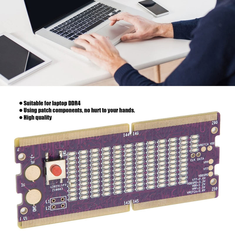  [AUSTRALIA] - Zyyini Laptop Motherboard Memory Test Card, Desktop DDR4 Tester, Notebook Diagnostic Tester Card, Safety Design, use Both Ways, Suitable for Laptop DDR4