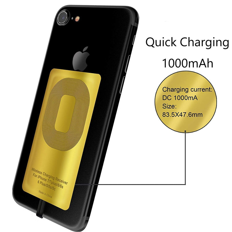  [AUSTRALIA] - 2 Pcs Fast QI Receiver Ultra-Thin Wireless Charging Receiver Adapter Patch for iPhone 7/7 Plus/6/6 Plus/6s/6s Plus/5/5s/5c 5w 1000mAh Compatible All Wireless Charger(2 pcs) for iphone*2 pcs