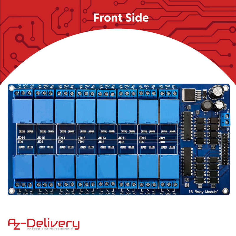  [AUSTRALIA] - AZDelivery 16 relay module 12V with optocoupler low-level trigger compatible with Arduino including e-book! 1