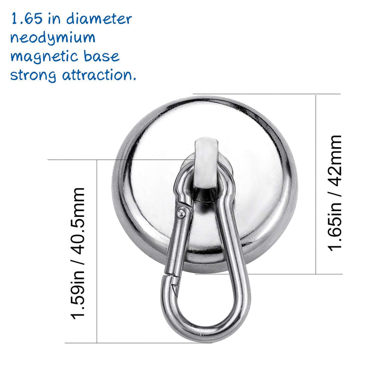  [AUSTRALIA] - DIYMAG Magnetic Hooks,160LBS Strong Heavy Duty Neodymium Magnet Hooks with Swivel Carabiner Hook, Great for Your Refrigerator and Other Magnetic Surfaces, Pack of 4 Swivel Hook 42mm-4P