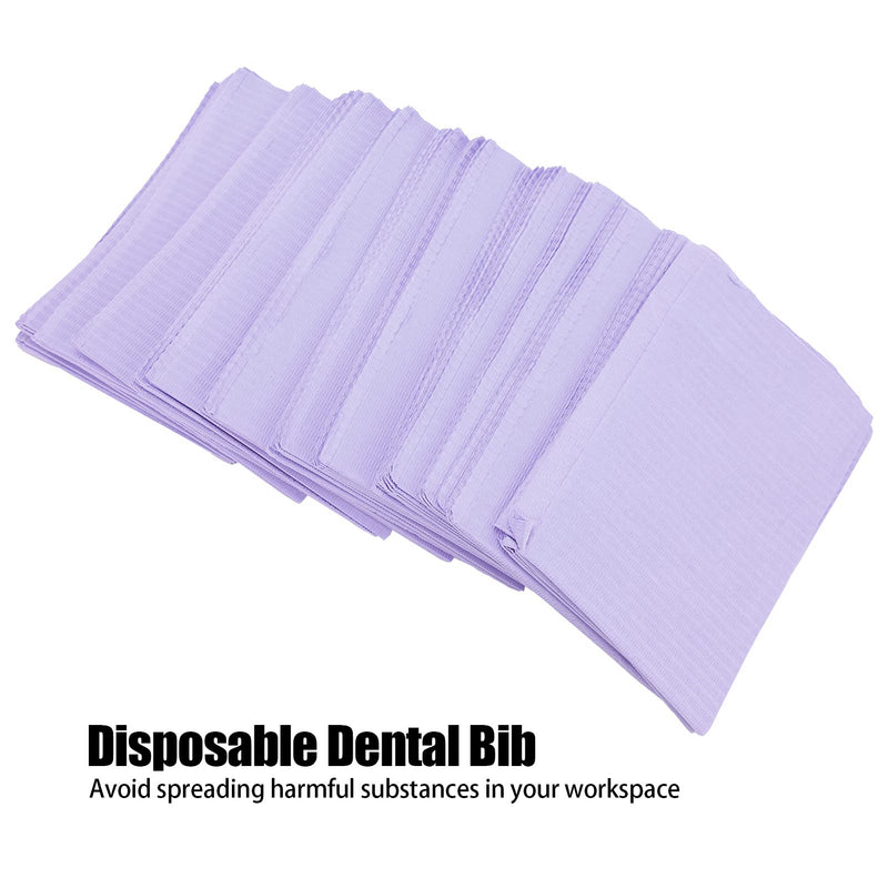  [AUSTRALIA] - bizofft Dental Bib Mat, Dental Bib 125pcs Clothing Protection for Tattoo Artists for Home (Purple) Purple