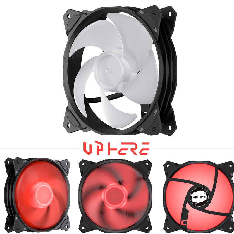  [AUSTRALIA] - upHere Long Life 120mm 3-Pin High Airflow Quiet Edition Red LED Case Fan for PC Cases, CPU Coolers, and Radiators 3-Pack,PF120RD3-3