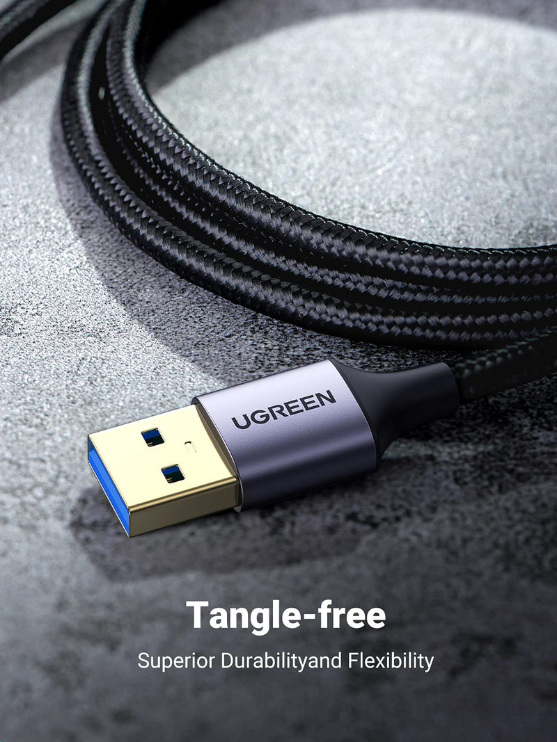  [AUSTRALIA] - UGREEN USB C Cable 3.0 Fast Charging, USB A to USB C Cable 5Gbps Fast Data Transfer, Nylon Braided Type C Charger Cord Compatible with Galaxy S21 S20 Note 20 LG V30 G6 iPad Mini 6 PS5 Switch, 3FT