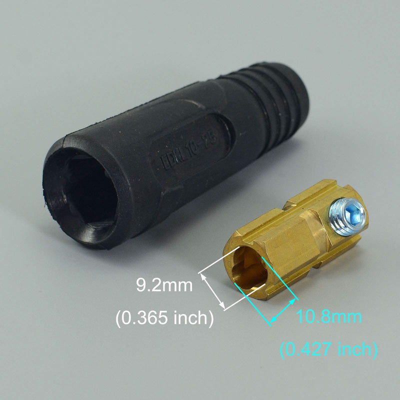  [AUSTRALIA] - Welding Cable Joint Quick Connector Female DINSE-Style 100Amp-200Amp 16-25 SQ-MM 2pk