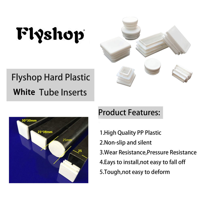 Flyshop 38 x 38mm (1.5" x 1.5") OD White Plastic Plugs Square Tubing End Caps Tube Inserts Chair Furniture Glide 8 Pack 38*38mm - LeoForward Australia