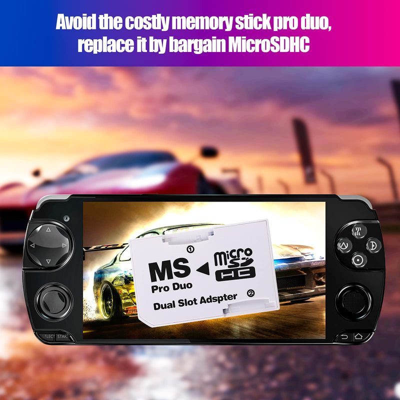 Cuziss Dual Slot MicroSD Micro SDHC Adapter Duo Pro Memory Stick Adapter for PSP Sony - LeoForward Australia