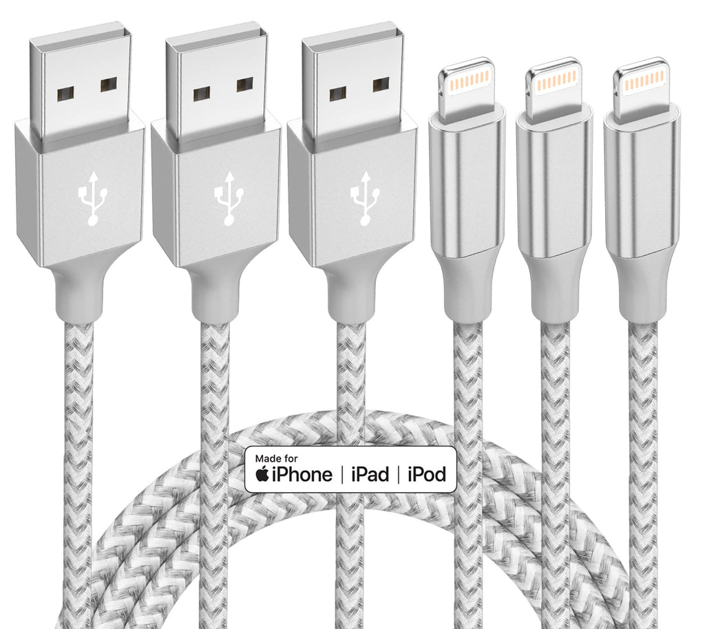  [AUSTRALIA] - iPhone Charger 3 Pack 10 ft Apple MFi Certified Lightning Cable Nylon Braided Cable iPhone Charger Fast Charging Cord Compatible with iPhone 13 12 11 Pro Max XR XS X 8 7 6 Plus SE iPad and More