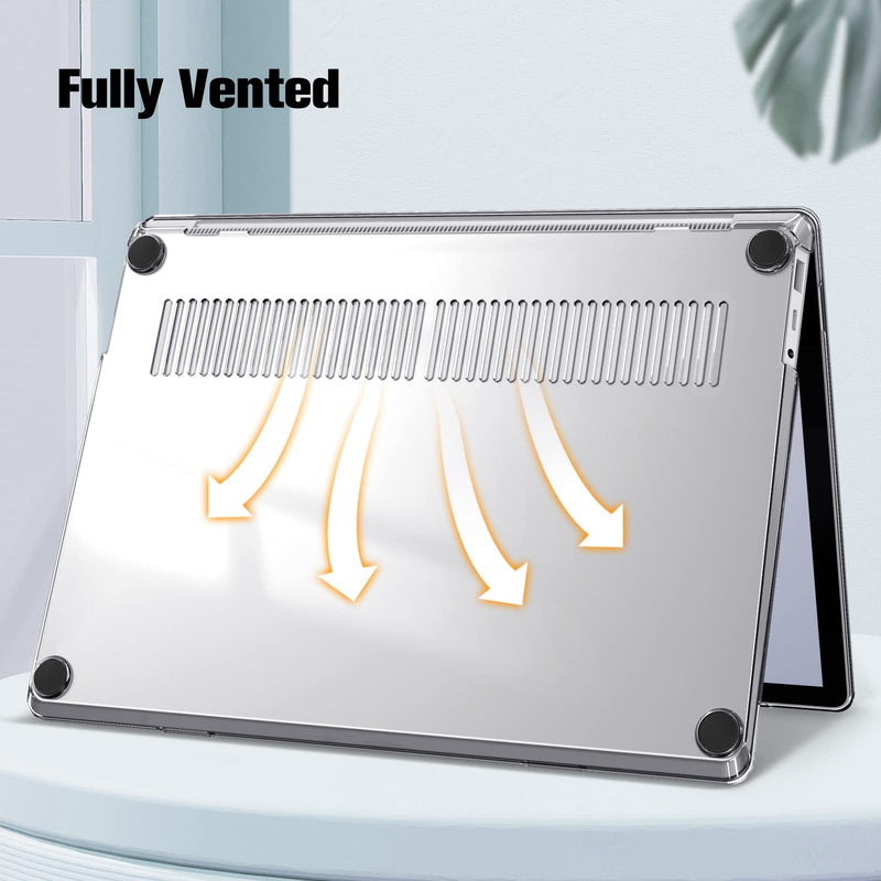  [AUSTRALIA] - Fintie Case for 15 Inch Microsoft Surface Laptop 5 4 3 with Metal Keyboard (Model: 1872/1873//1953/1979) - Protective Slim Snap On Hard Shell Cover, Crystal Clear