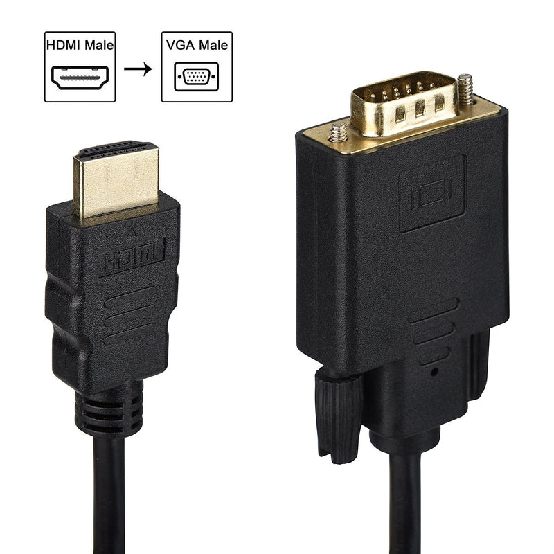 [AUSTRALIA] - HDMI to VGA, HDMI to VGA Cable (Male to Male) Compatible for Computer, Desktop, Laptop, PC, Monitor, Projector, HDTV, Chromebook, Raspberry Pi, Roku, Xbox and More (10 Feet/3 Meters) 10 Feet 1 Pack