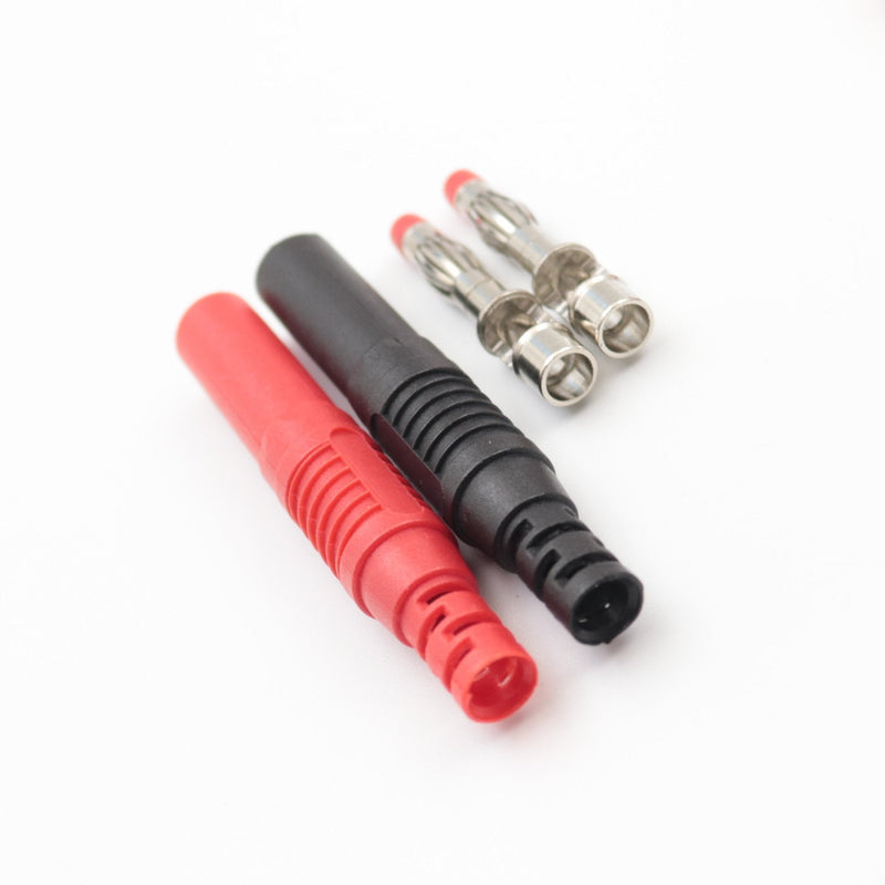  [AUSTRALIA] - 10Pcs Insulated Safety Straight Seal Protection Shrouded 4mm Banana Plugs Solder DIY Banana Plug Connectors for Multimeter Test Leads Ends Probes Adapters 10Pcs Red+Black