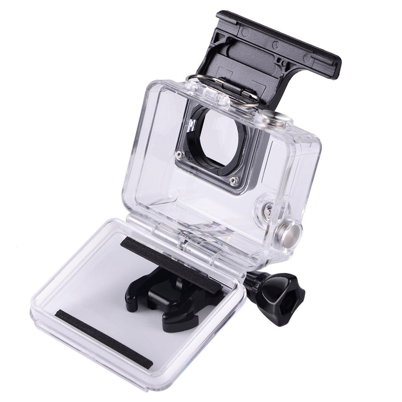  [AUSTRALIA] - Suptig Replacement Waterproof Case Protective Housing for GoPro Hero 4, Hero 3+, Hero3 Outside Sport Camera for Underwater Use - Water Resistant up to 147ft (45m)