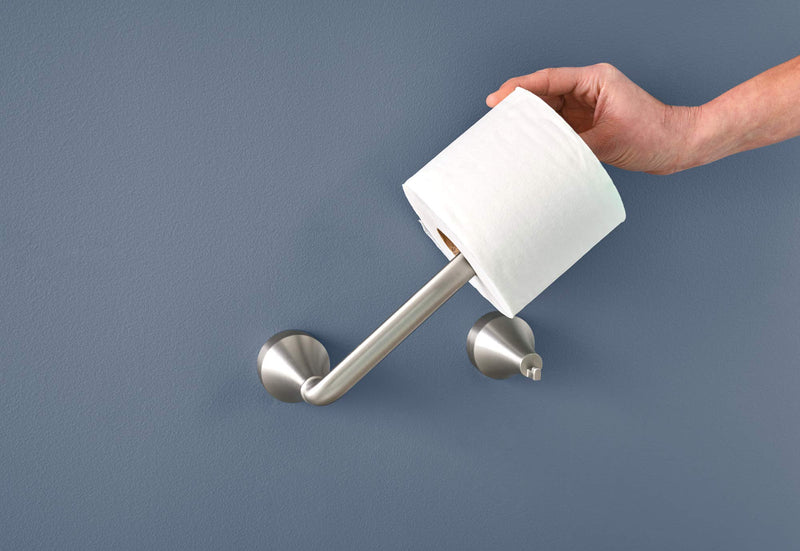 Moen MY6208BN Hamden Pivoting Toilet Paper Holder, Spot Resist Brushed Nickel 8.6" x 2" x 2.8" - LeoForward Australia