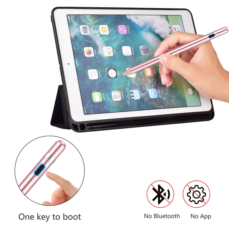  [AUSTRALIA] - Active Stylus Pen for Touch Screens, Rechargeable Pencil Digital Stylus Pen Compatible with iPad and Most Tablet (Rose) Rose