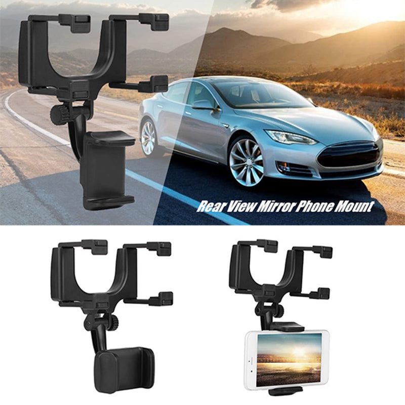  [AUSTRALIA] - Rearview Mirror Car Mount Grip Clip,Universal Car Rear View Mirror Mount Phone Holder Stand Replacement for iPhone Samsung HTC GPS Smartphone