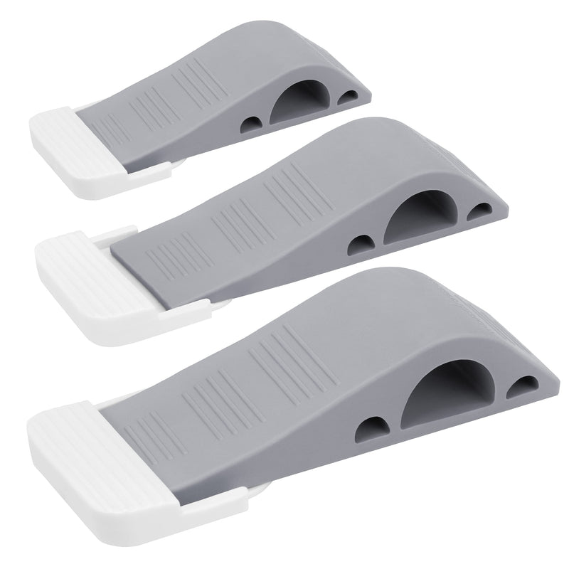  [AUSTRALIA] - Wundermax Door Stoppers - Rubber Security Wedge for Bottom of Door on Carpet, Concrete, Tile, Linoleum & Wood - Heavy Duty Door Stop - Home Improvement - 3 Pack - Gray