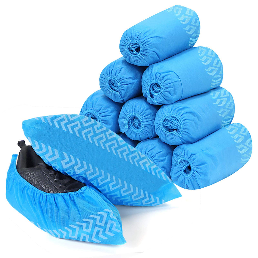  [AUSTRALIA] - Shoe Covers Disposable Shoe Covers, 100 Pieces Anti-Slip Shoe Covers (50 Pairs), Emitever Non-Woven Fabric Boot Covers, Non-Slip, Heavy Duty Indoor/Outdoor Boots, Protects Carpets/Floors