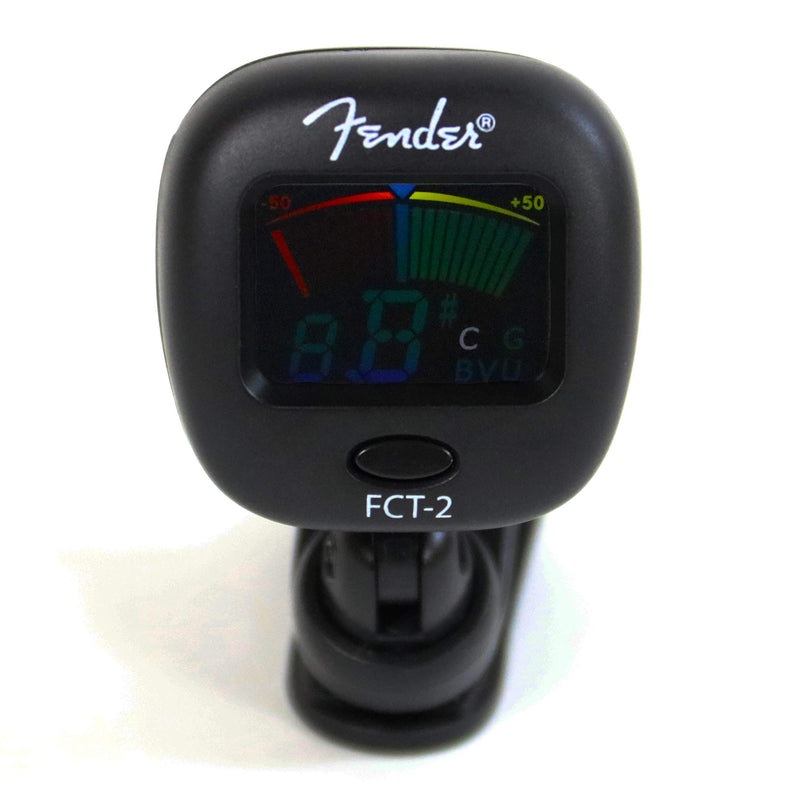 Fender FT-2 Professional Clip on Tuner for Acoustic Guitar, Electric Guitar, Bass, Mandolin, Violin, Ukulele, and Banjo Black FCT-2 - LeoForward Australia