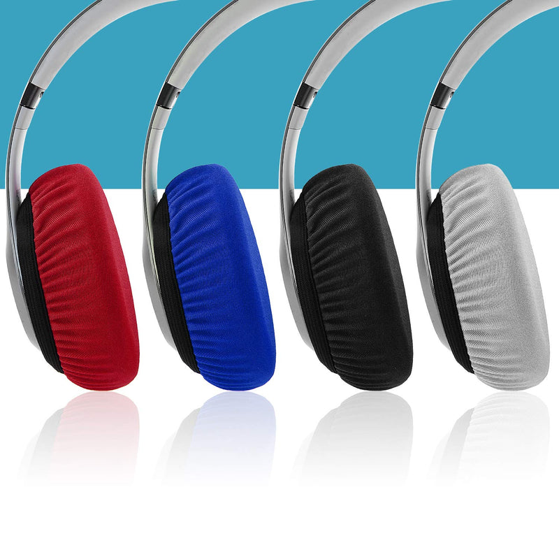  [AUSTRALIA] - Jecobb Flex Fabric Earpads Cover Protectors with Stretchable and Washable Lycra for Beats Studio 3/2 Bose QC35 25 15 and Other Headphones with 3-4 Inch Ear Cushions [ 2 Pairs ] (Black) Black
