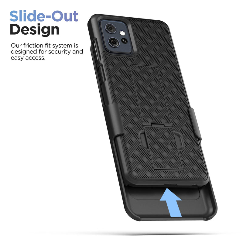  [AUSTRALIA] - Encased Belt Case for 2023 Moto G Power 5G Phone Case with Holster Clip and Kickstand (2023 Motorola G PWR 5G)