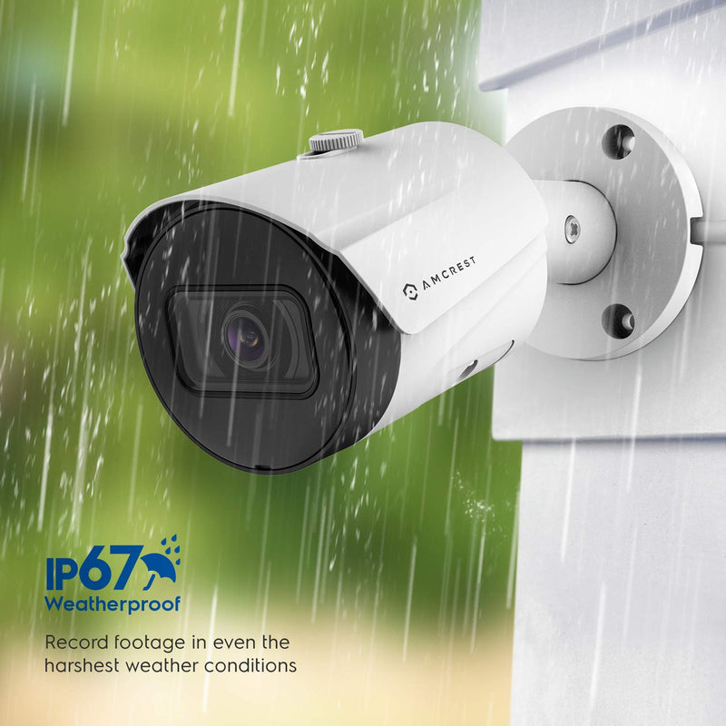 Amcrest UltraHD 5MP Outdoor POE Camera 2592 x 1944p Bullet IP Security Camera, Outdoor IP67 Waterproof, 103° Viewing Angle, 2.8mm Lens, 98.4ft Night Vision, 5-Megapixel, IP5M-B1186EW-28MM (White) White - LeoForward Australia