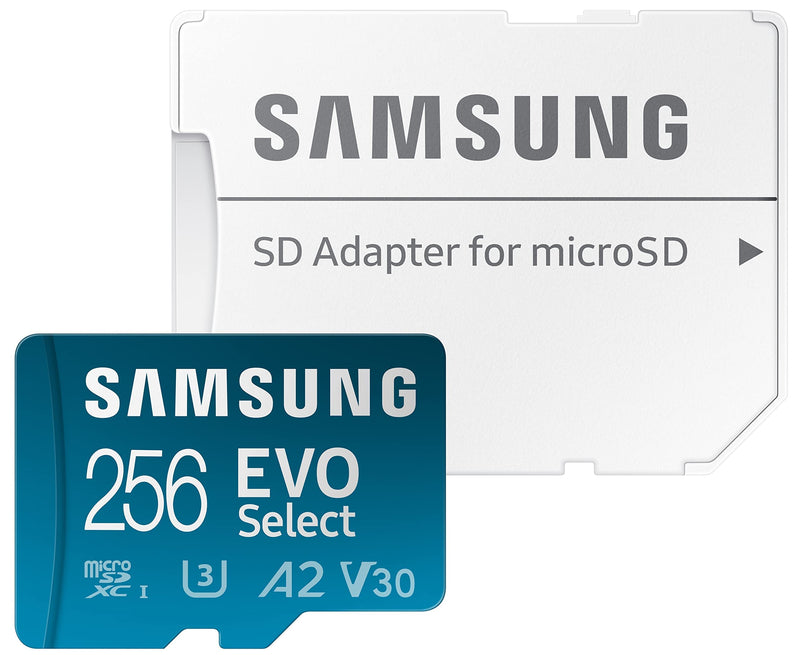  [AUSTRALIA] - SAMSUNG EVO Select Micro SD-Memory-Card + Adapter, 256GB microSDXC 130MB/s Full HD & 4K UHD, UHS-I, U3, A2, V30, Expanded Storage for Android Smartphones, Tablets, Nintendo-Switch (MB-ME256KA/AM)
