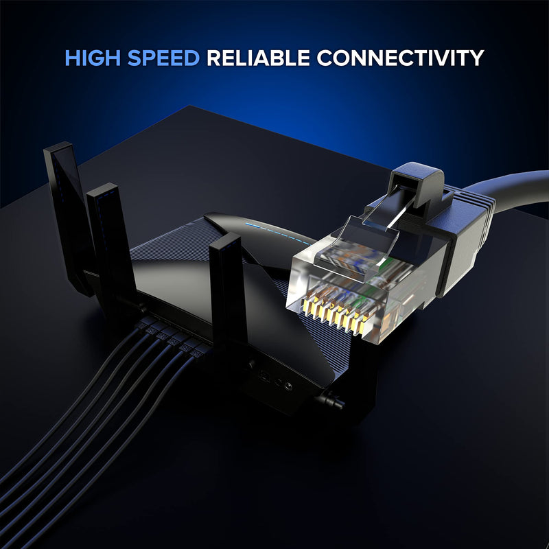  [AUSTRALIA] - Ethernet Cable 50 ft CAT6 High Speed Internet Network LAN Patch Cable Cord (50 feet, Black) 50 Feet