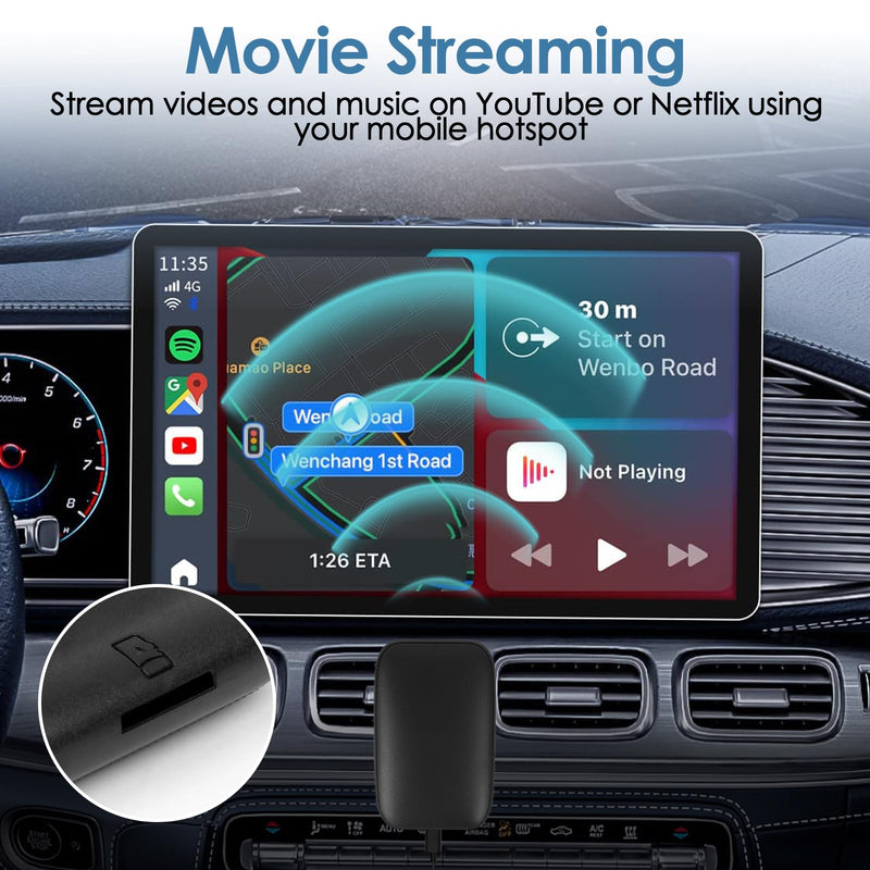  [AUSTRALIA] - Wireless CarPlay and Android Auto AI Box Lite - Upgrade Factory Wired CarPlay Cars | Netflix, YouTube, and Gmail Compatible | Enjoy All The Features of Wired CarPlay and Android Auto, Wirelessly