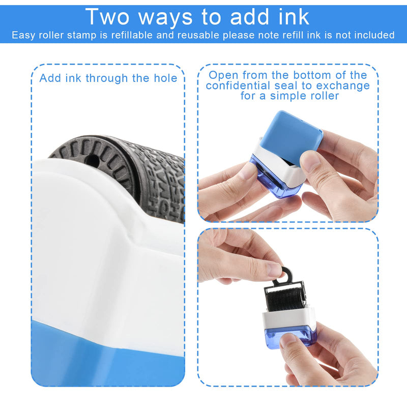  [AUSTRALIA] - Guard Your id Stamp Roller, 2pcs Identity Protection Roller,Stamps Address Identity Theft Protection for Privacy Protection, Id Blockout and Address Blocker Blue