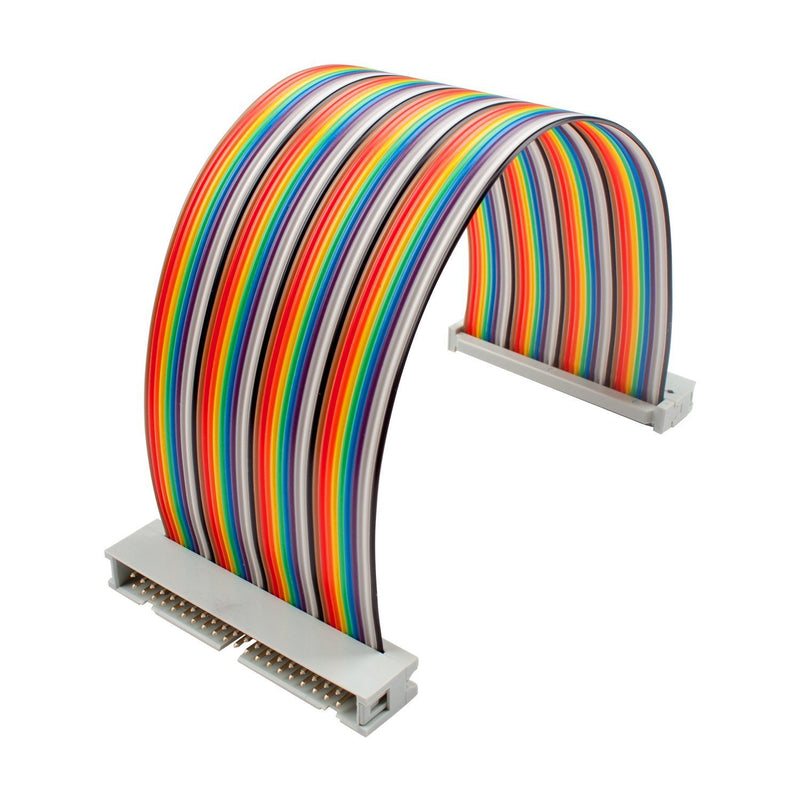 SamIdea 2-Pack 40pin Male to Female IDC GPIO Rainbow Ribbon Cable Jumper Wire for Raspberry Pi A+/B+/3 B, 20cm/8" - LeoForward Australia