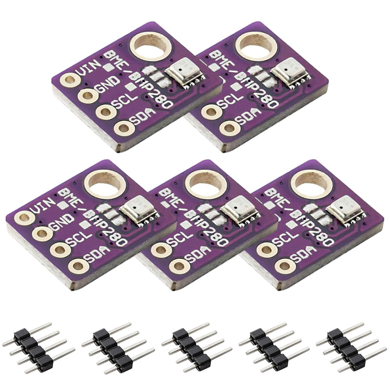  [AUSTRALIA] - ARCELI Pack of 5 BME280 Digital 5V Barometric Sensor Modules, Temperature and Humidity Sensor Module Pressure Temperature Humidity Module Board IIC I2C for Arduino Raspberry Pi