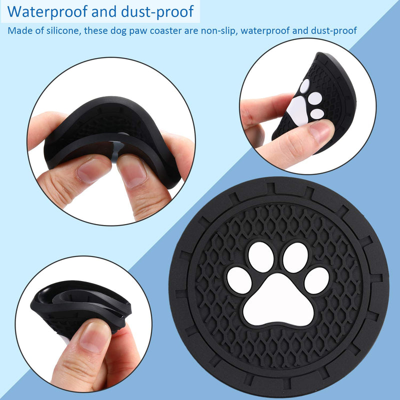  [AUSTRALIA] - Boao 4 Packs Paw Car Coasters Car Cup Holder Coasters Silicone Anti Slip Dog Paw Coaster Mat Accessories for Most Cars, Jeeps,Trucks, RVs and More, 2.75 Inch