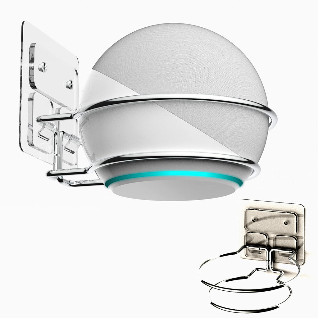  [AUSTRALIA] - clooblut Small Wall Mount for Echo Dot (4th gen) Accessories,Sturdy Metal Made Stand Holder Wall Bracket Shelf (Stainless) Stainless