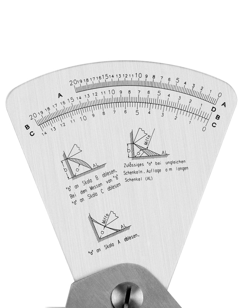  [AUSTRALIA] - QWORK welding gauge, stainless steel fan-shaped welding gauge 0.1mm precision