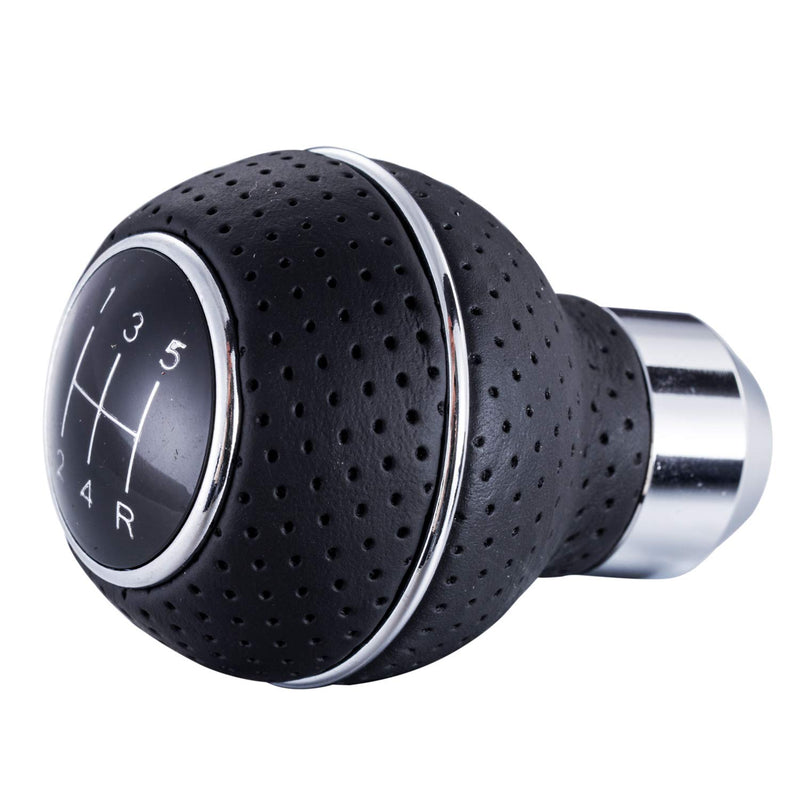  [AUSTRALIA] - Bashineng 5 Speed Gear Shifter Knob,Universal Leather Stick Shift Nob Fit Most Manual Truck SUV Cars (Black+Silver) black+silver