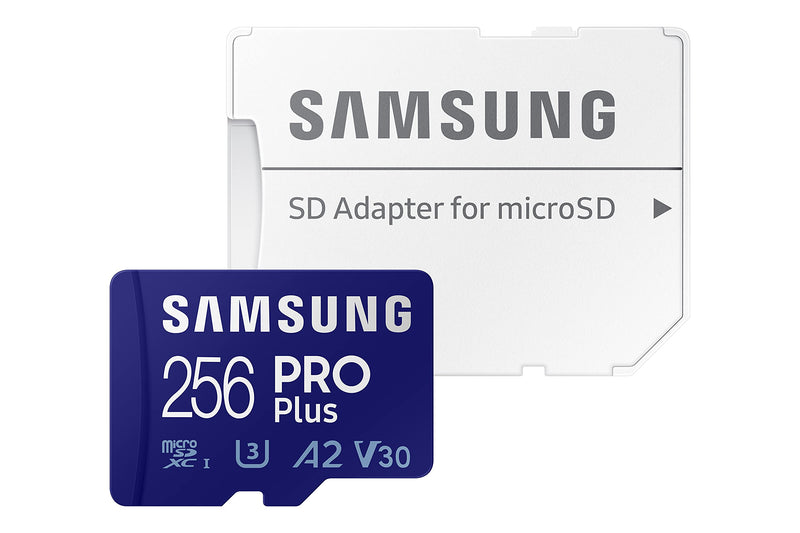  [AUSTRALIA] - SAMSUNG PRO Plus + Adapter 256GB microSDXC Up to 160MB/s UHS-I, U3, A2, V30, Full HD & 4K UHD Memory Card for Android Smartphones, Tablets, Go Pro and DJI Drone (MB-MD256KA/AM) Read/Write 160/120MB/s